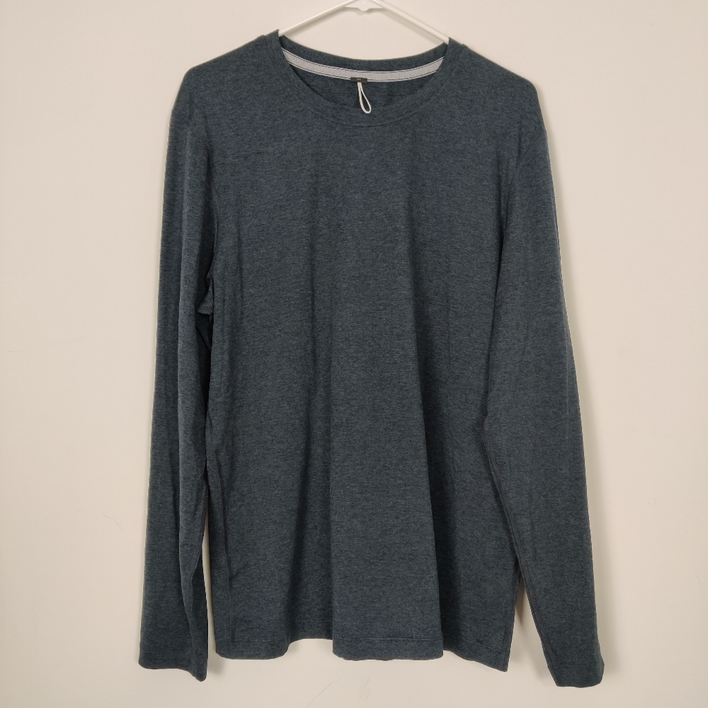 Lululemon Men's Long Sleeve Shirt Heathered Blue Size Large Gorpcore Athleisure